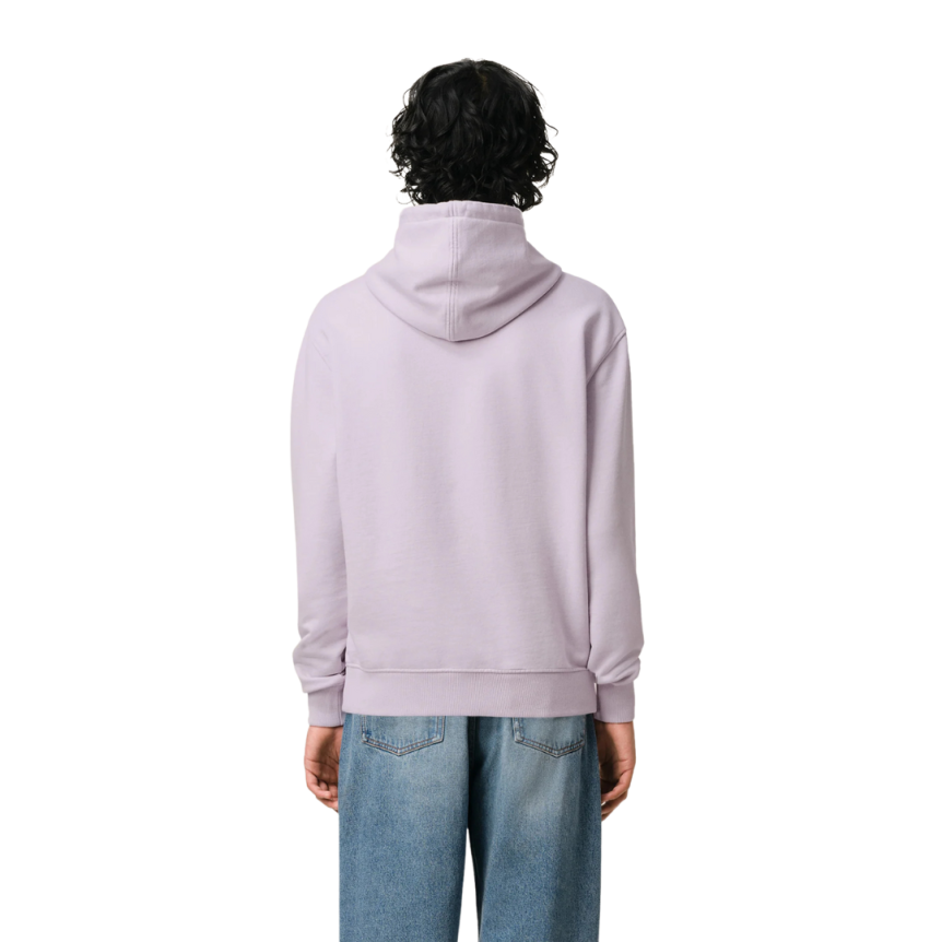 Sweat-shirt à capuche AMI Paris Hoodie molleton coton lilas cœur écru