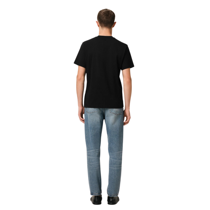 T-shirt AMI Paris col rond jersey coton noir cœur ton sur ton