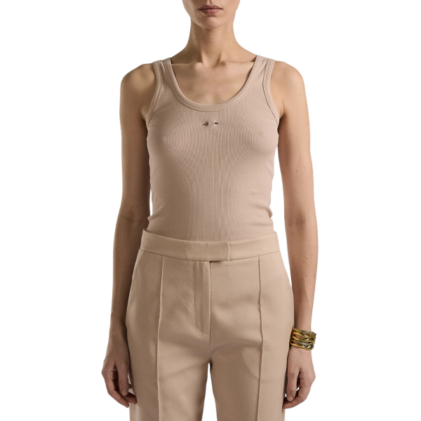 Débardeur BARBARA BUI jersey coton côtelé nude beige rosé