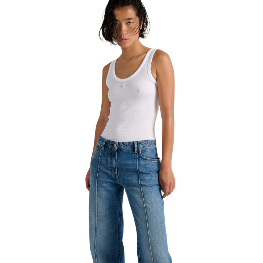 Débardeur BARBARA BUI jersey coton côtelé blanc