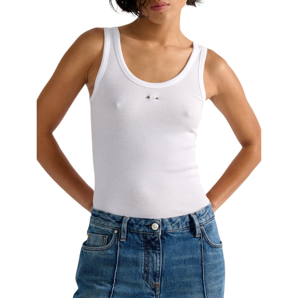 Débardeur BARBARA BUI jersey coton côtelé blanc