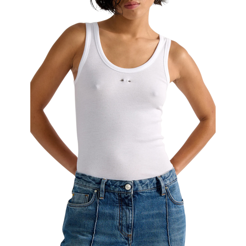 Débardeur BARBARA BUI jersey coton côtelé blanc