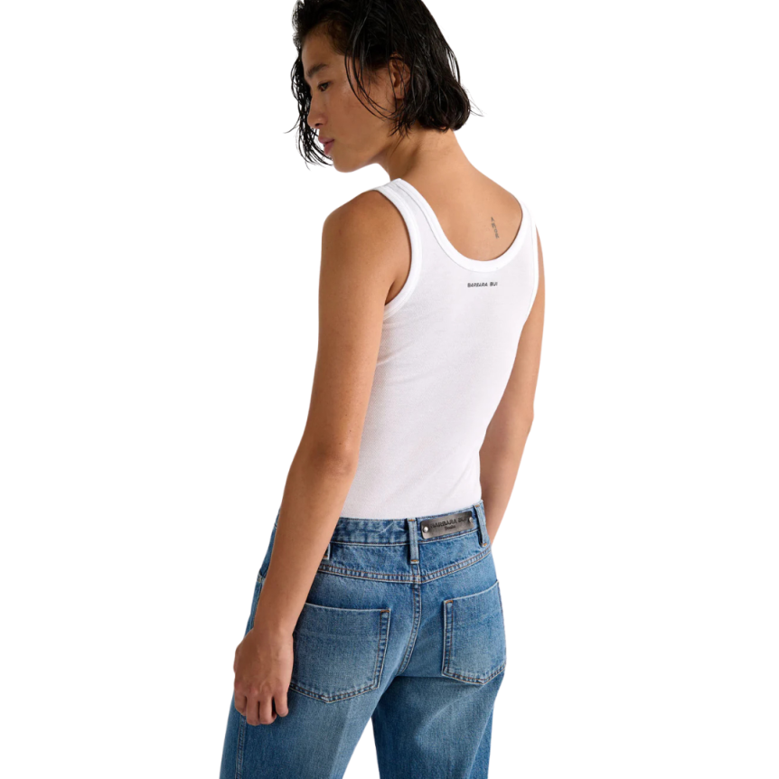 Débardeur BARBARA BUI jersey coton côtelé blanc
