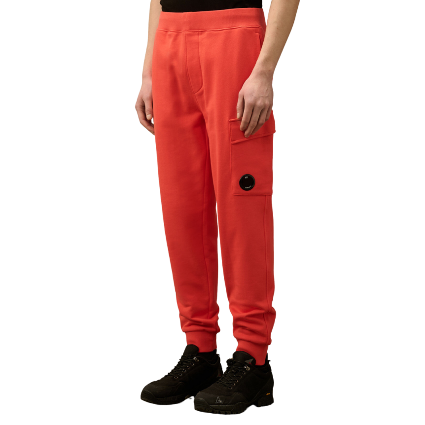 Pantalon de survêtement CP COMPANY en polaire coton orange poche cargo lentille