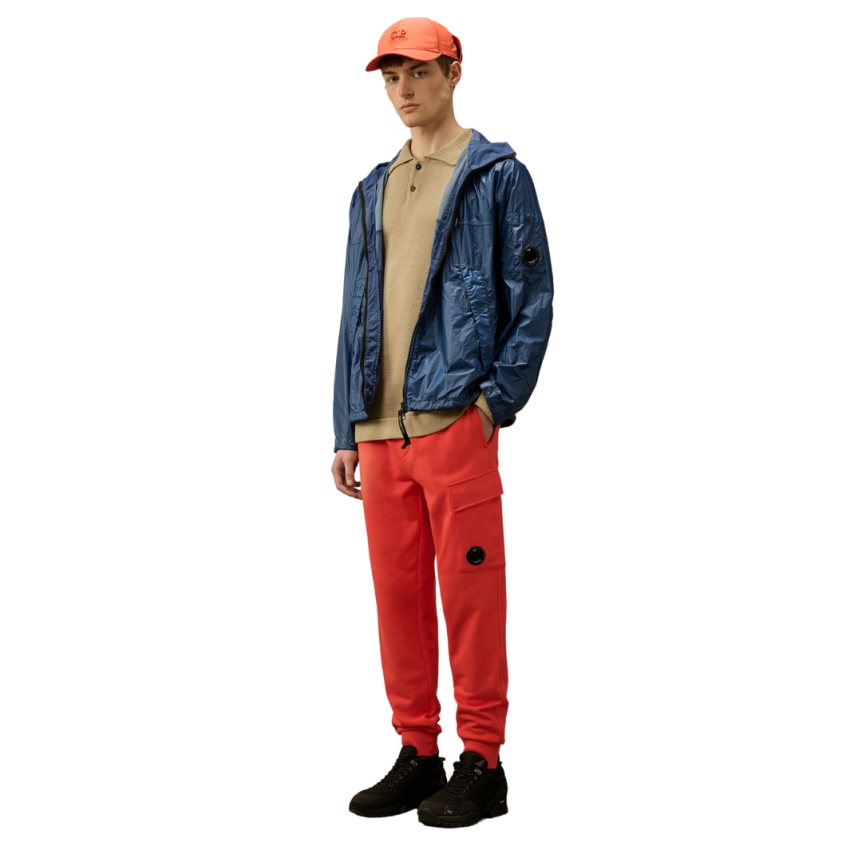 Pantalon de survêtement CP COMPANY en polaire coton orange poche cargo lentille