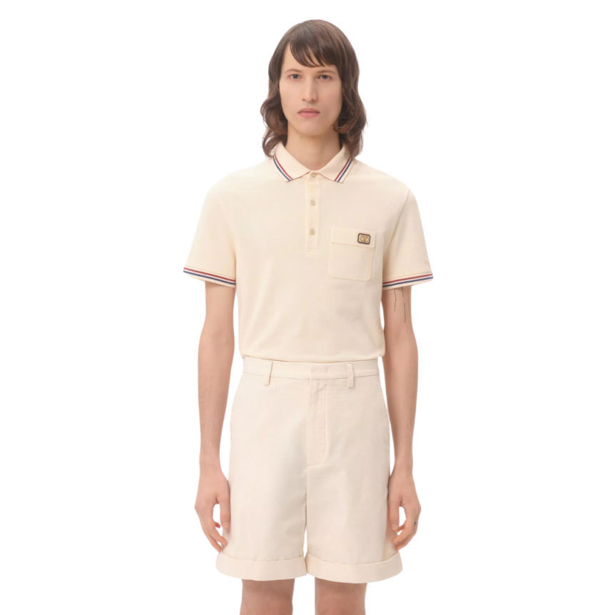 Polo VALENTINO piqué coton écru écusson V Logo