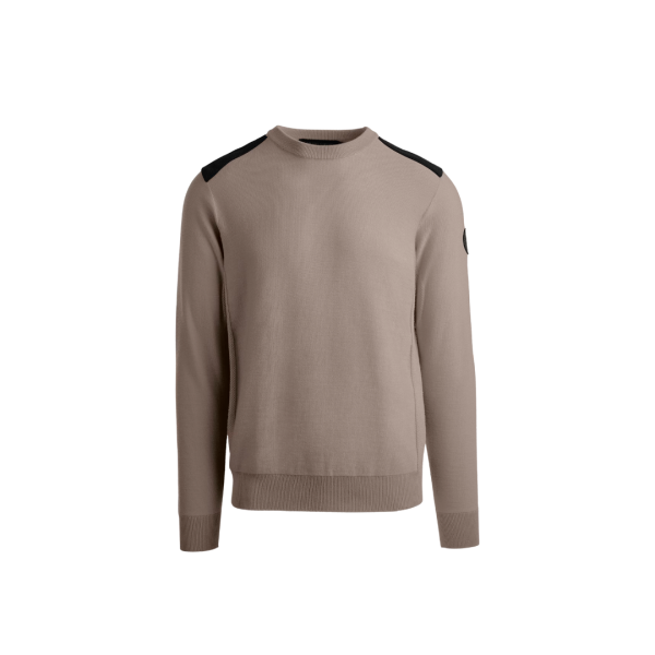 pull col ras du cou CANADA GOOSE Dartmouth laine mérinos beige black label