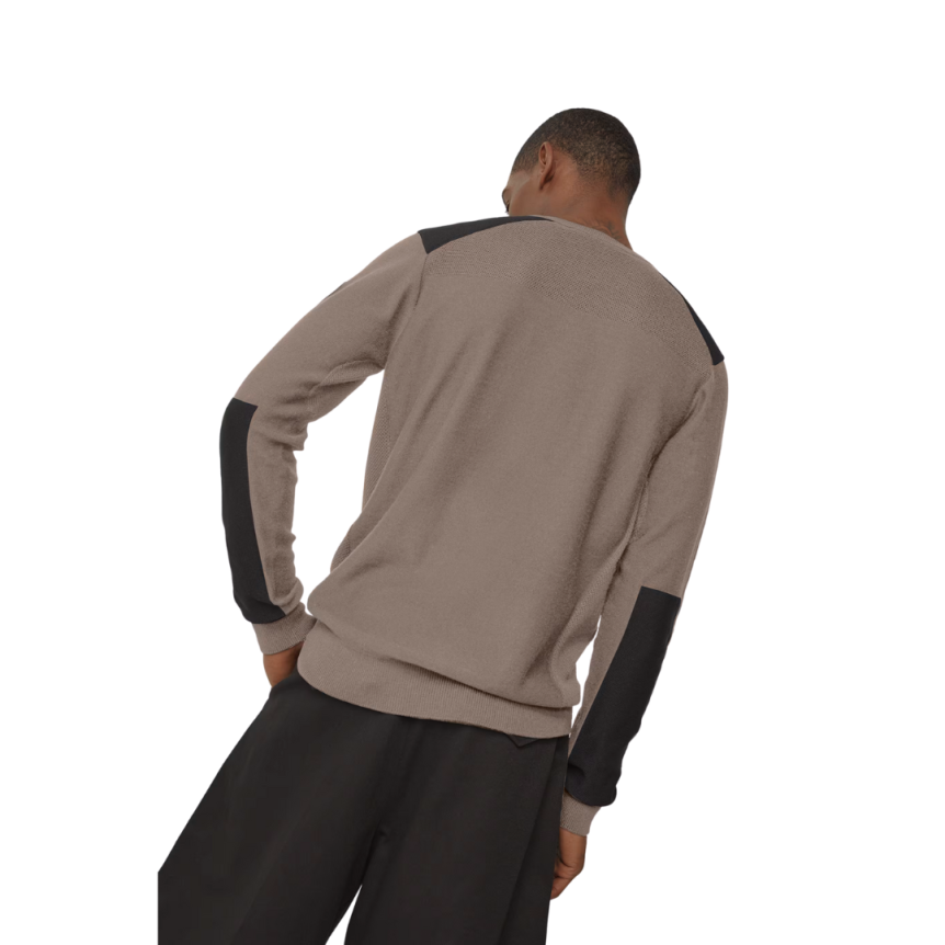 pull col ras du cou CANADA GOOSE Dartmouth laine mérinos beige black label