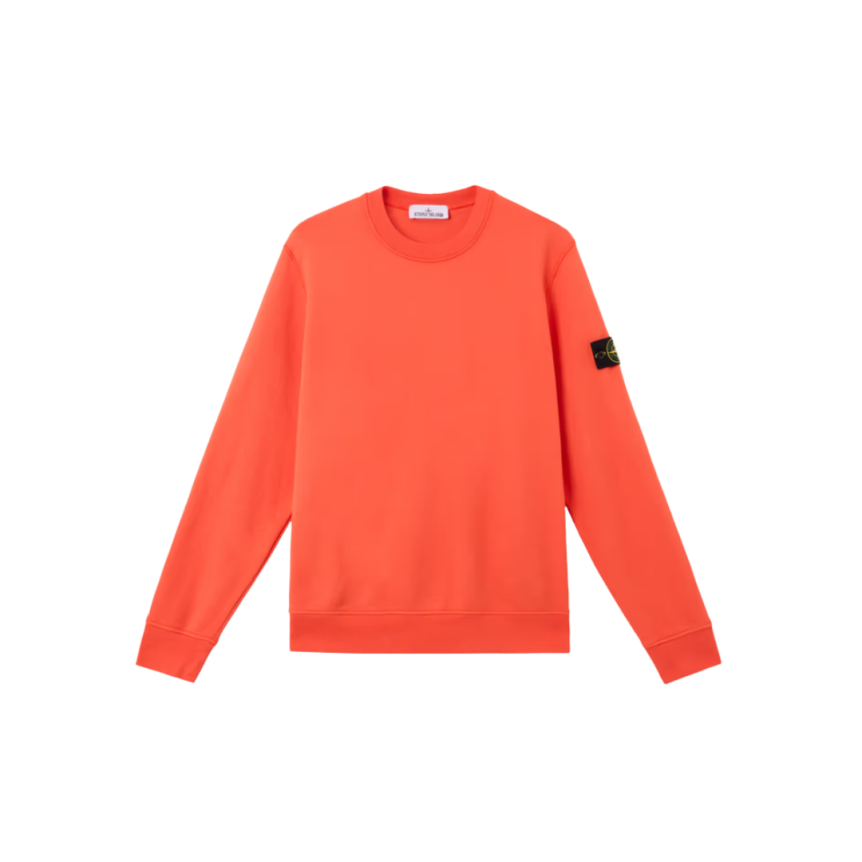 Sweat-shirt STONE ISLAND ras-du-cou molleton coton biologique papaye