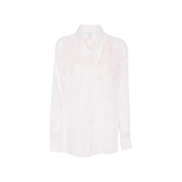 Chemise semi transparente ALBERTA FERRETTI coton blanc volants