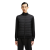 cardigan zippé bi matière laine noire duvet matelasse logo cuir