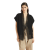 Cardigan coton Monile côtes anglaises noir effet superposition organza