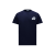 T-shirt col rond coton bleu marine double logo feutre