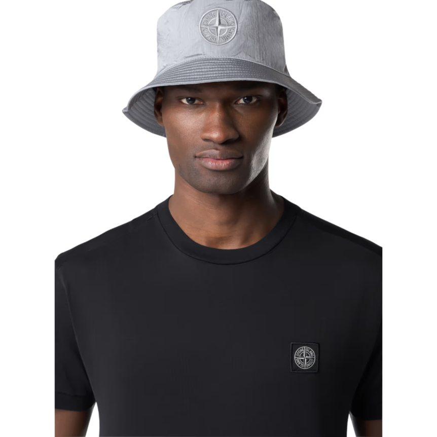 T-shirt STONE ISLAND col rond manche courte coton noir logo poitrine