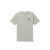 T-shirt col rond manche courte coton vert sauge logo poitrine