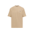 T-shirt col rond jersey coton peigné beige sable écusson logo poitrine