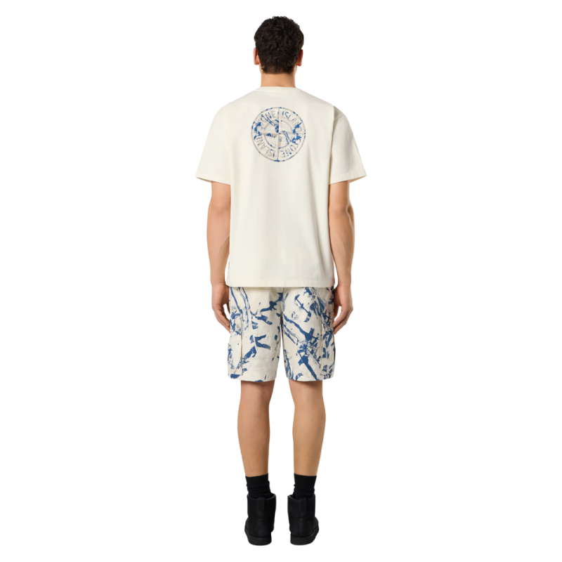 T-shirt col rond coton écru...