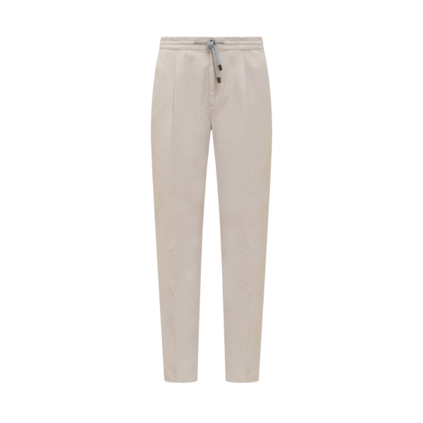 Pantalon long BRUNELLO CUCINELLI beige cordon taille