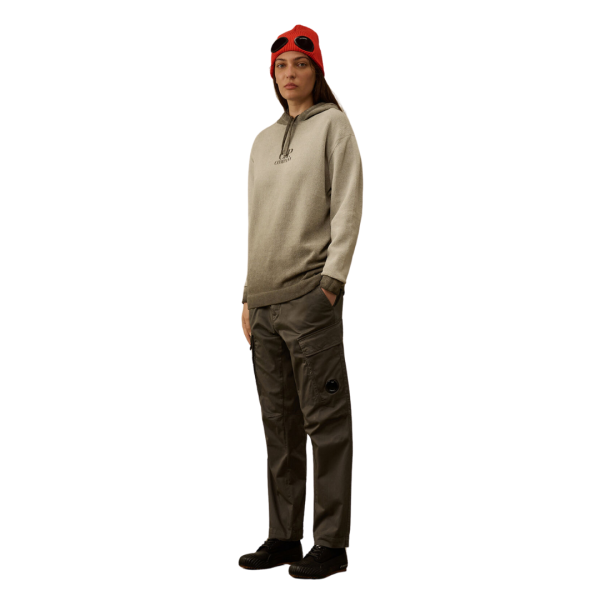 Sweat-shirt à capuche CP COMPANY coton chenille tie & dye gris