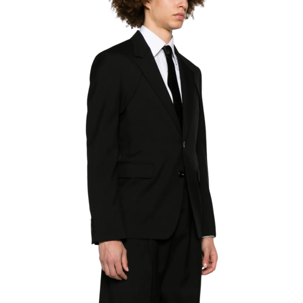 Blazer ALEXANDER MCQUEEN sergé laine simple boutonnage noir harnais
