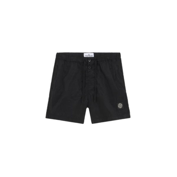 Short de bain STONE ISLAND nylon Econyl® métal noir