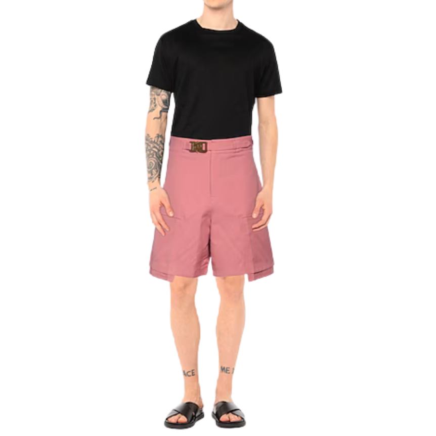 Bermuda DIOR coton rose ceinture CD