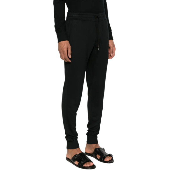 Pantalon de survêtement jogging TOM FORD coton noir cordon taille