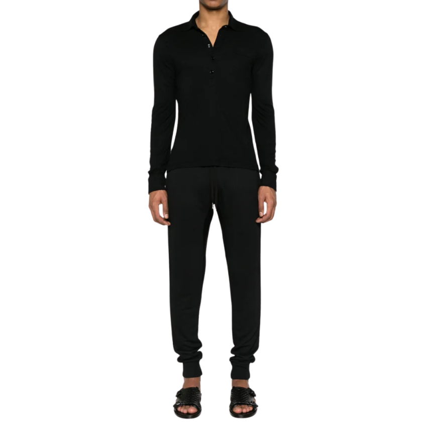 Pantalon de survêtement jogging TOM FORD coton noir cordon taille
