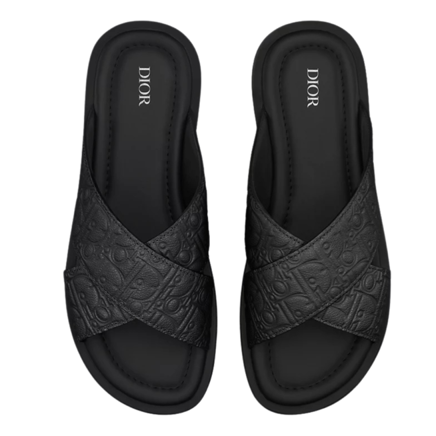 Sandale DIOR Alias cuir Gravity embossé noir