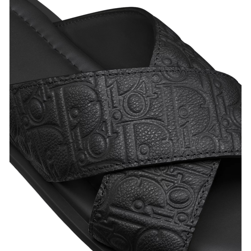 Sandale DIOR Alias cuir Gravity embossé noir