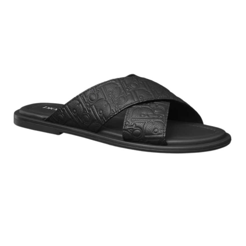 Sandale DIOR Alias cuir Gravity embossé noir