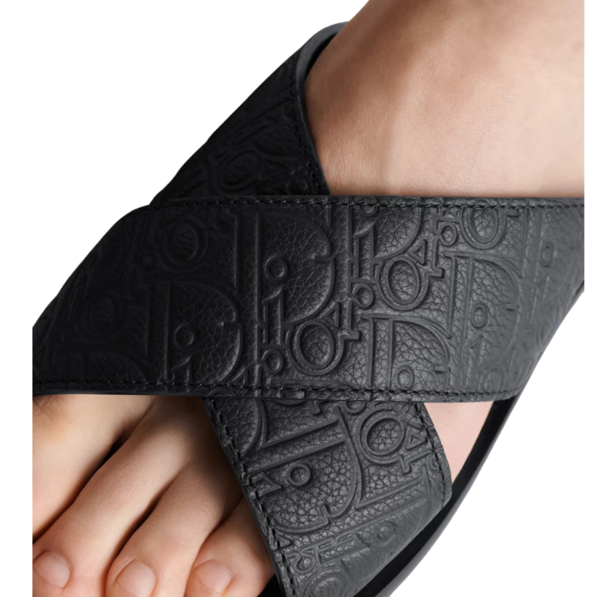 Sandale DIOR Alias cuir Gravity embossé noir