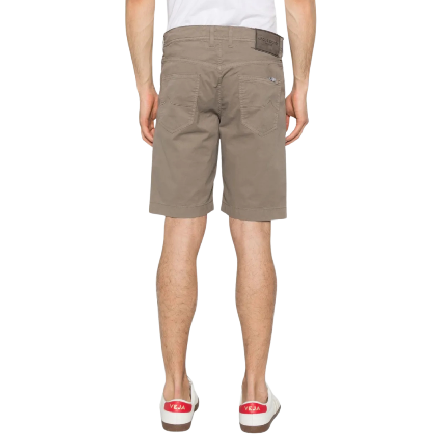 Short JACOB COHEN Nicolas coton gris taupe plaque kaki