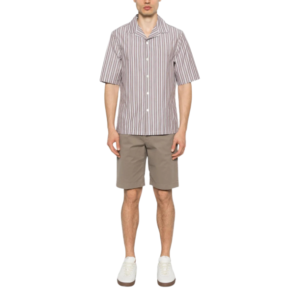 Short JACOB COHEN Nicolas coton gris taupe plaque kaki