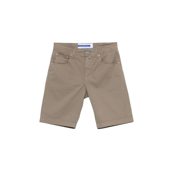 Short JACOB COHEN Nicolas coton gris taupe plaque kaki