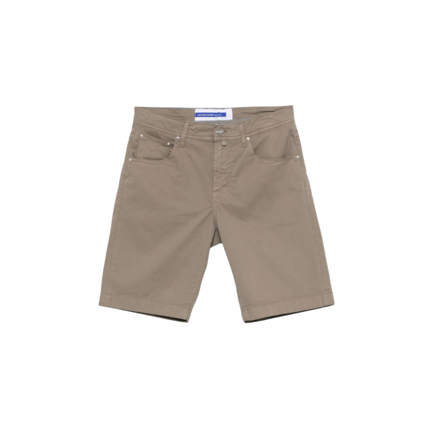 Short JACOB COHEN Nicolas coton gris taupe plaque kaki