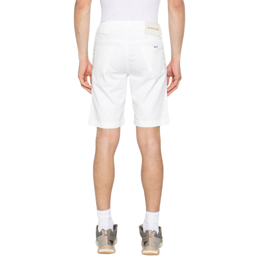 Bermuda JACOB COHEN coton blanc patch logo