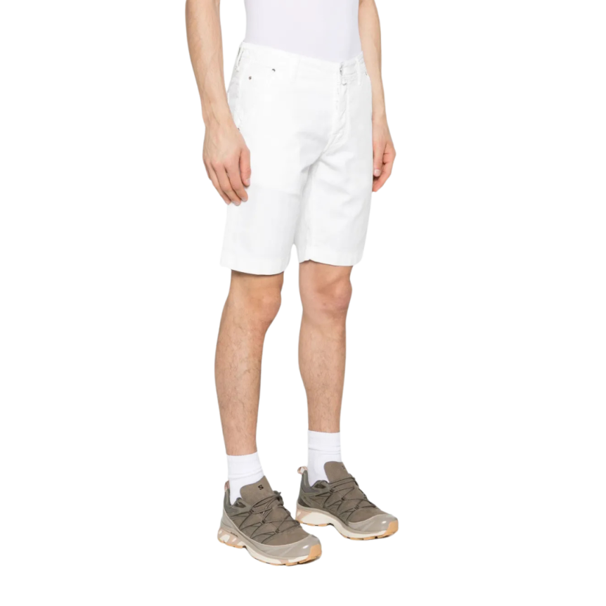 Bermuda JACOB COHEN coton blanc patch logo