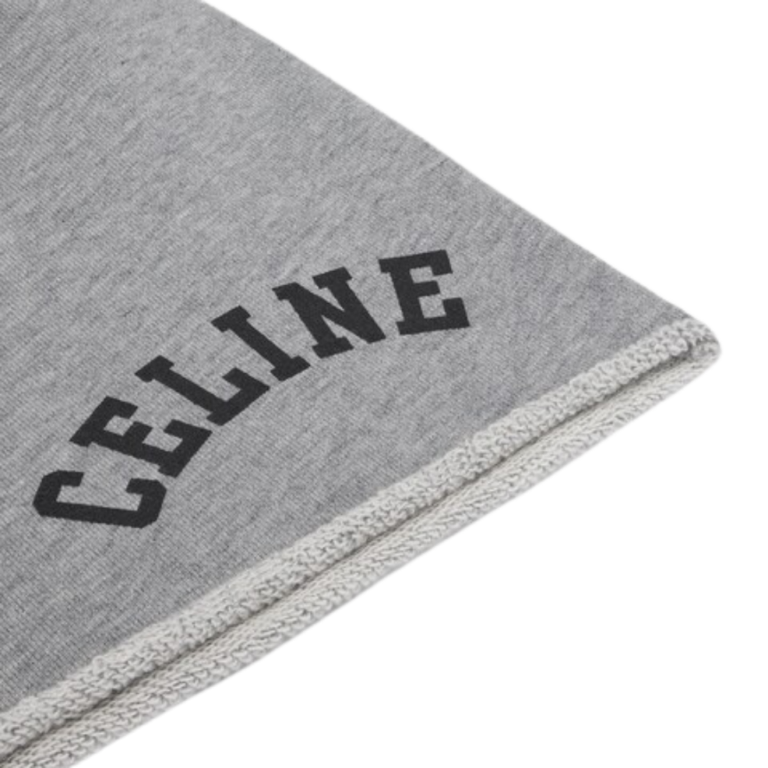 Short survêtement CELINE blason coton molletonné gris logo noir