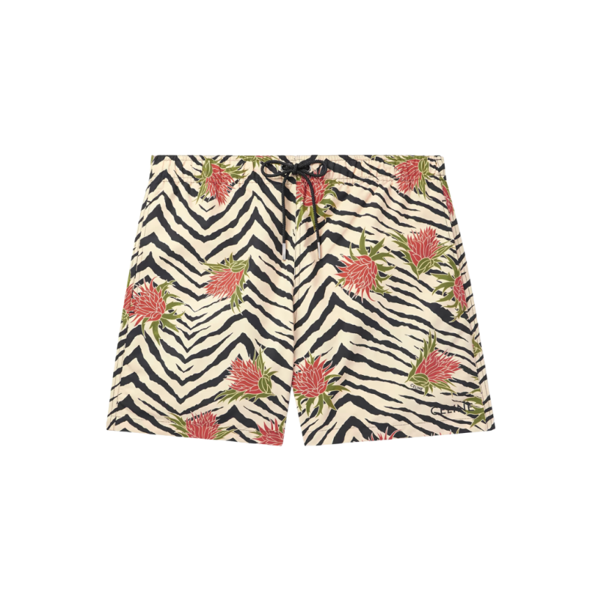 Short de bain CELINE imprimé zèbre fleurs