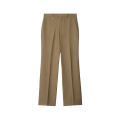 Pantalon bi matière chevrons tricot beige fente jambe