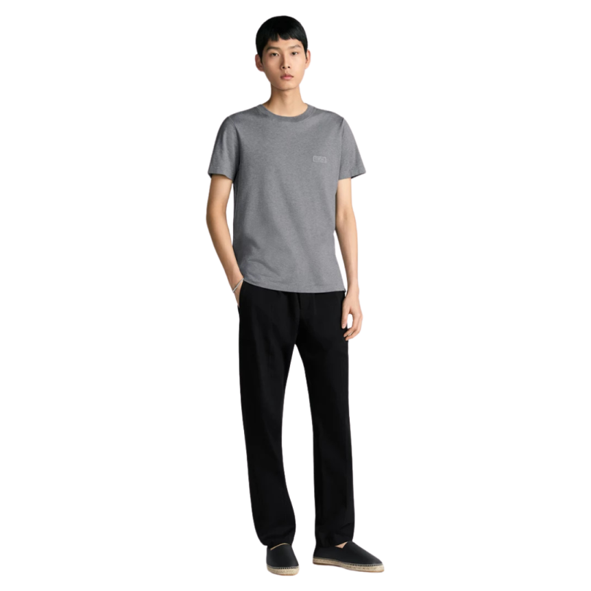 T-shirt col rond Jersey coton Sea Island gris Dior Icon