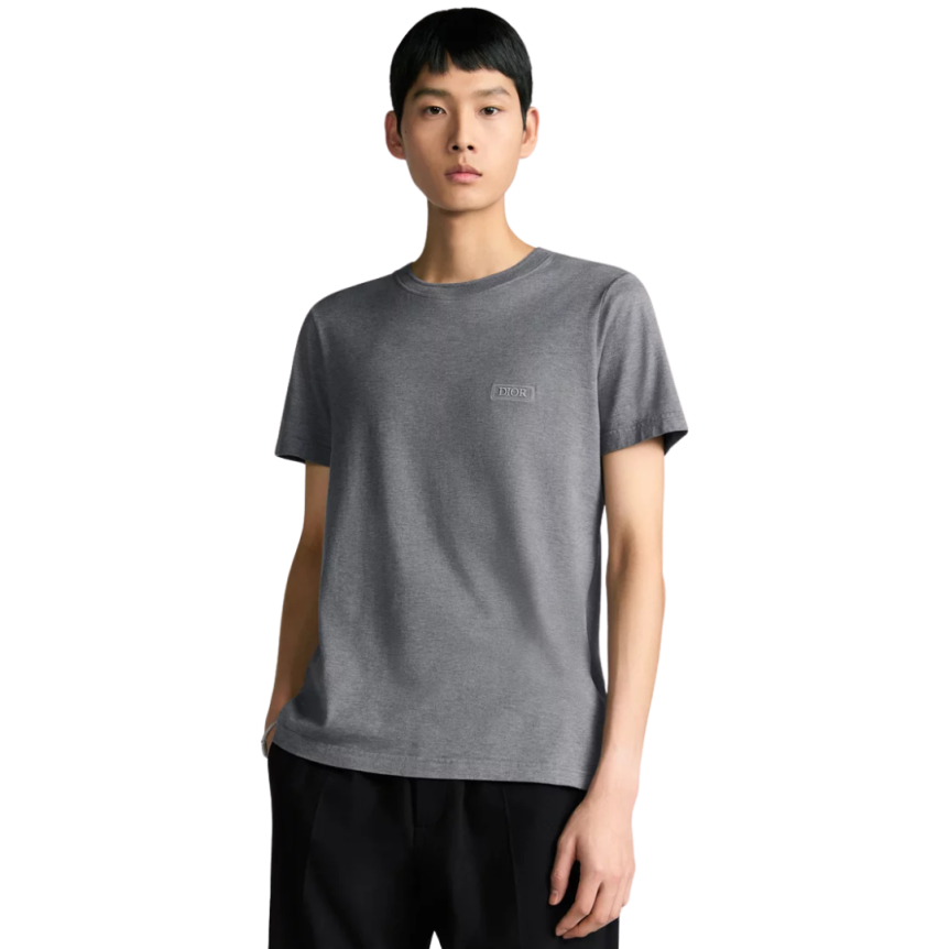 T-shirt col rond Jersey coton Sea Island gris Dior Icon