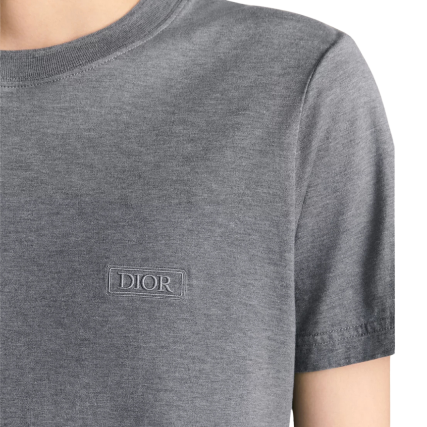 T-shirt col rond Jersey coton Sea Island gris Dior Icon
