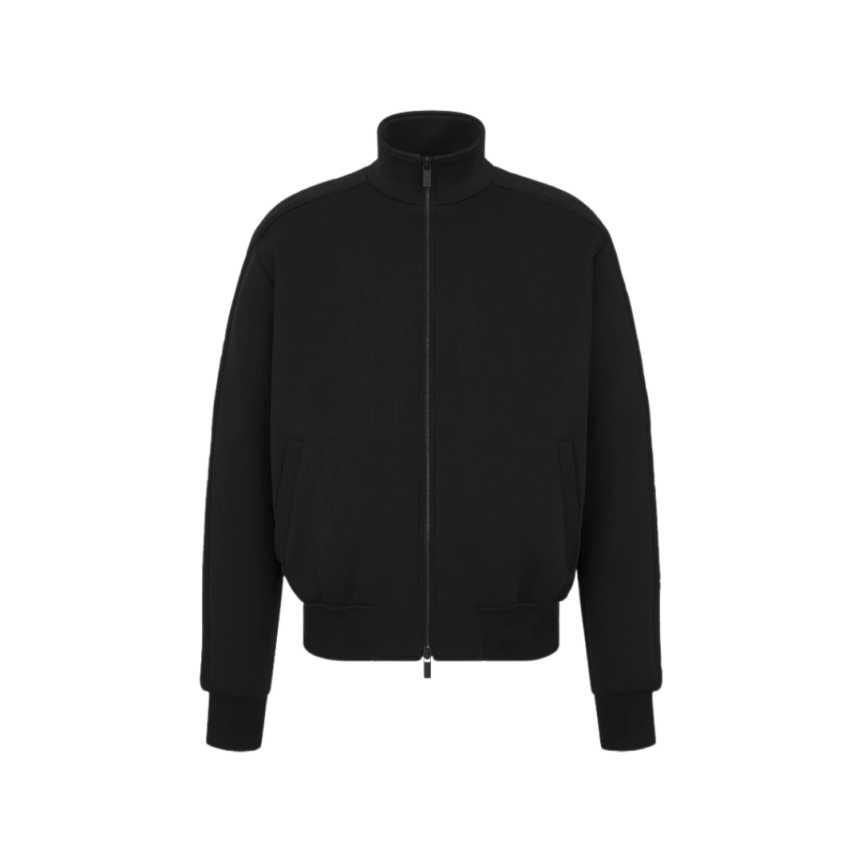 Veste jogging zip jersey coton mélangé noir Dior Oblique
