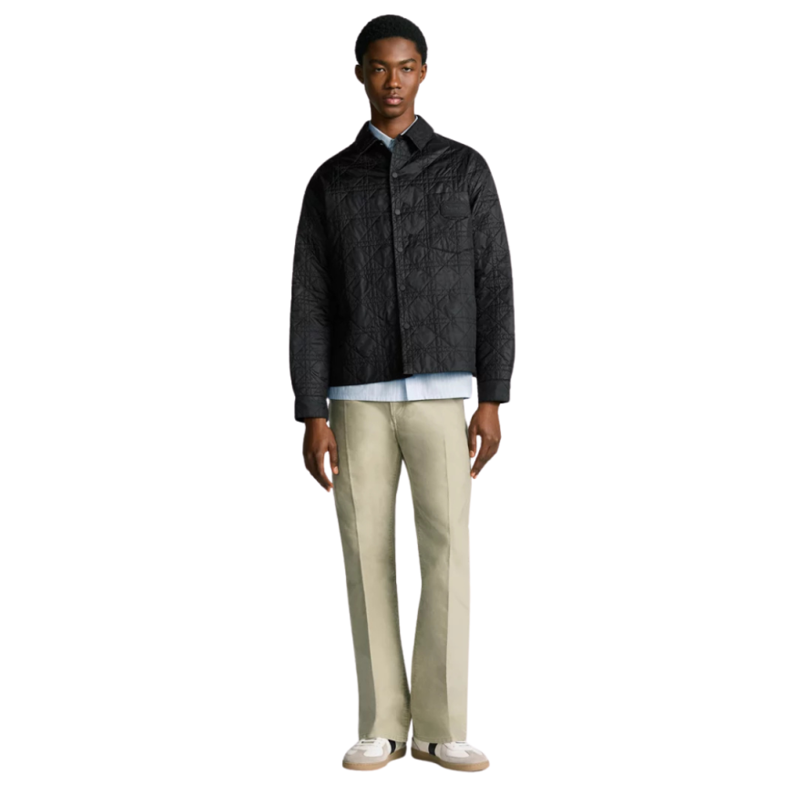 Surchemise DIOR veste bouton pression cannage nylon noir