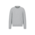 Pull col rond jacquard coton mélangé gris Dior Oblique
