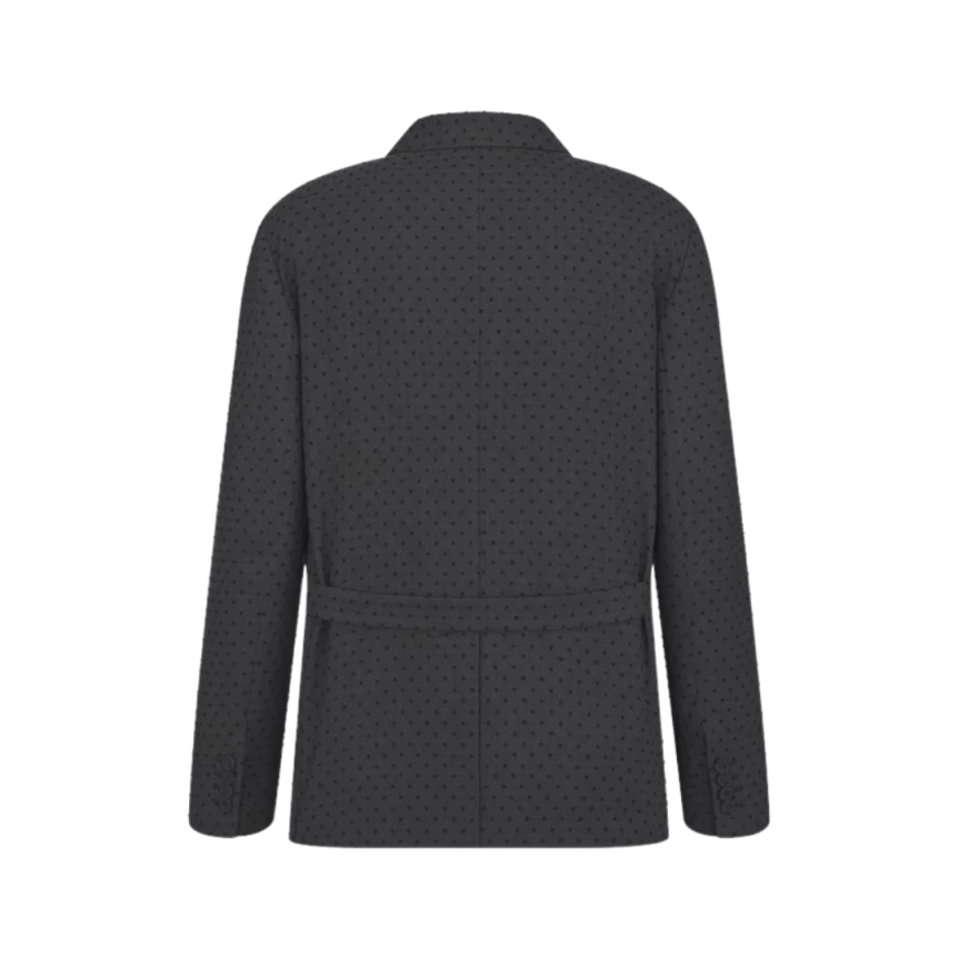 Veste blazer DIOR jacquard laine vierge alpaga gris à pois