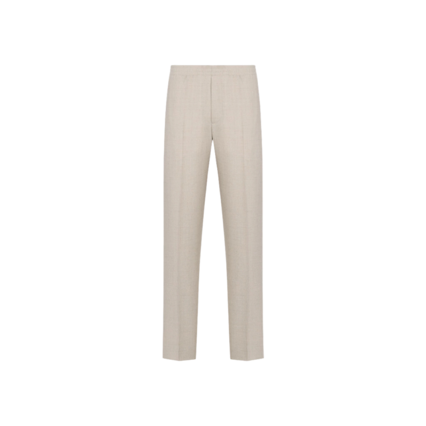 Pantalon jogging tailoring DIOR toile laine vierge lin beige Christian Dior Couture