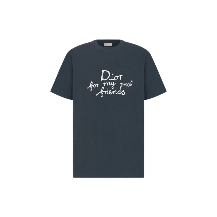 T-shirt DIOR jersey coton bleu marine imprimé DIOR & HYLTON NEL